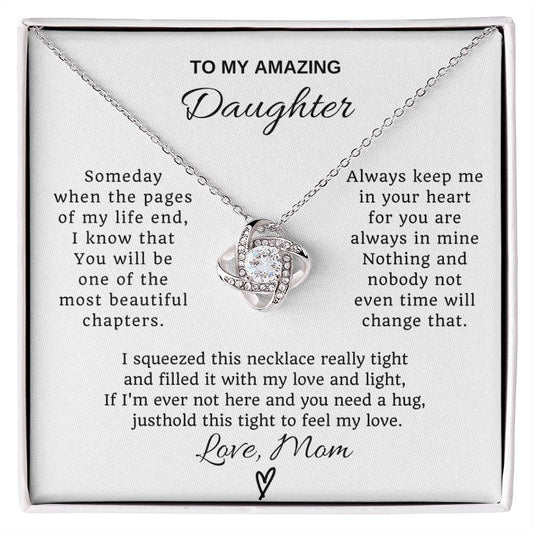 To My Daughter Love Knot Necklace  From Mom