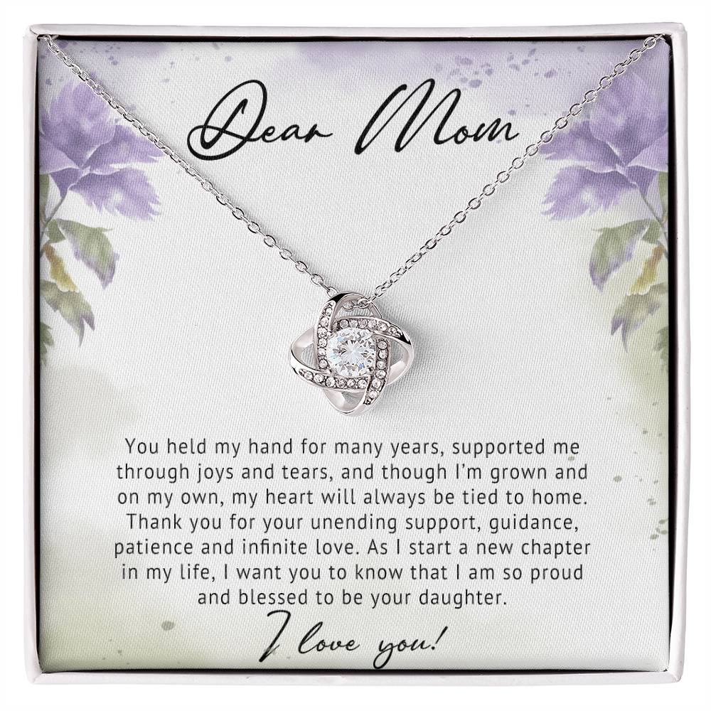 Mom Love Knot Necklace Gift from Son or daughter