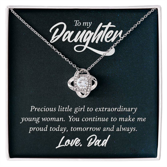 Daughter Pride Knot Necklace-[Heartfelt Family Gift]