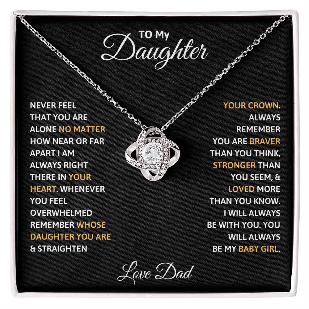 To My Daughter Love Knot Necklace from Dad