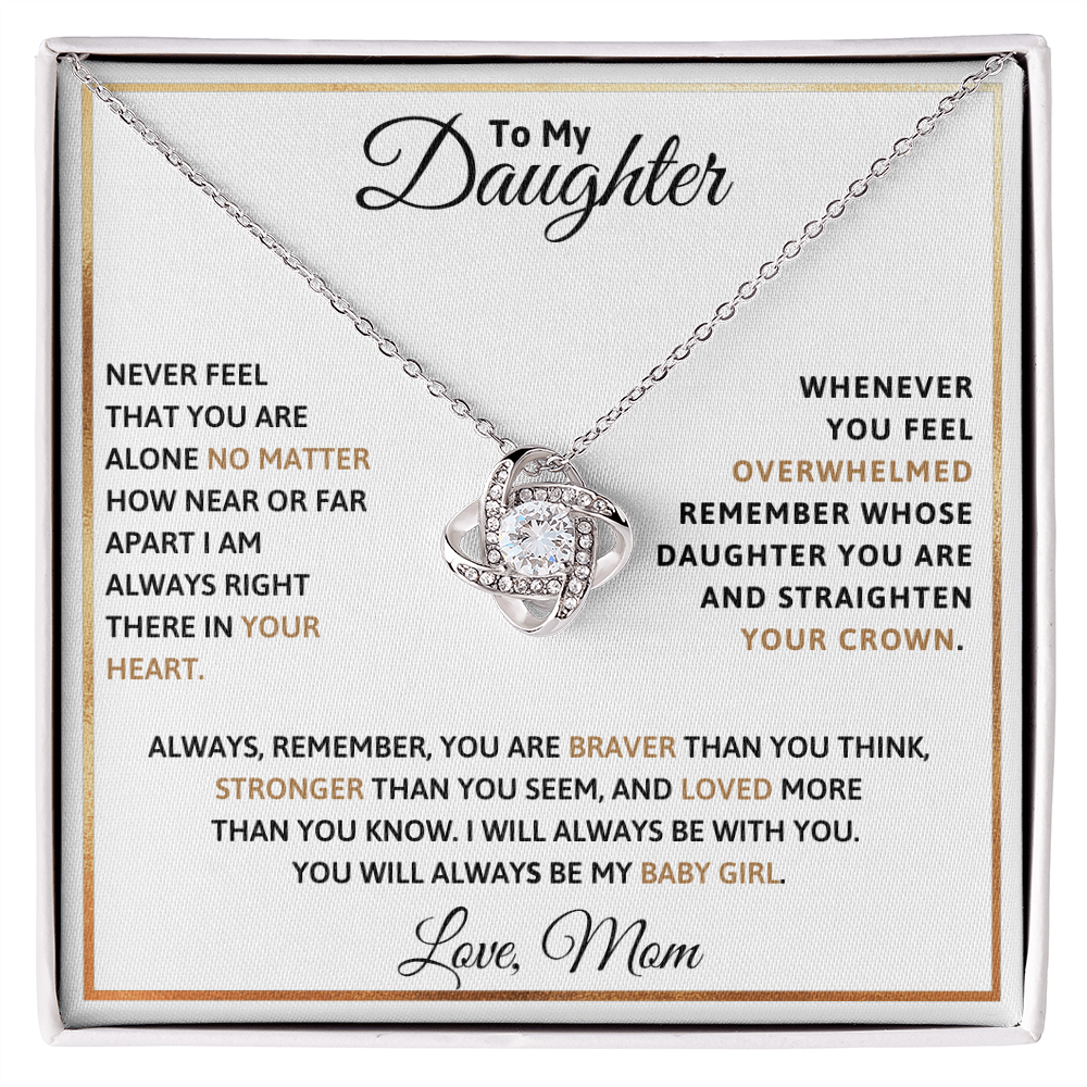 To My Daughter Love Knot Necklace