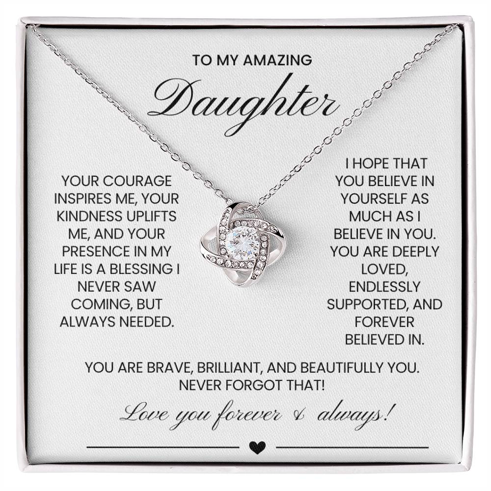 Daughter Love Knot Necklace Gift