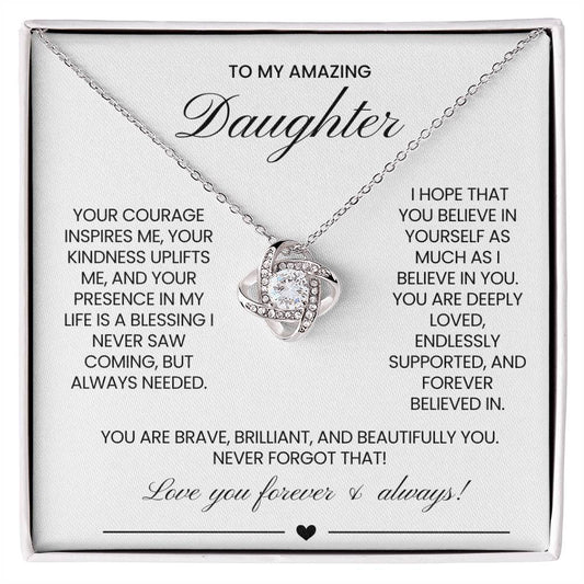 Daughter Love Knot Necklace Gift