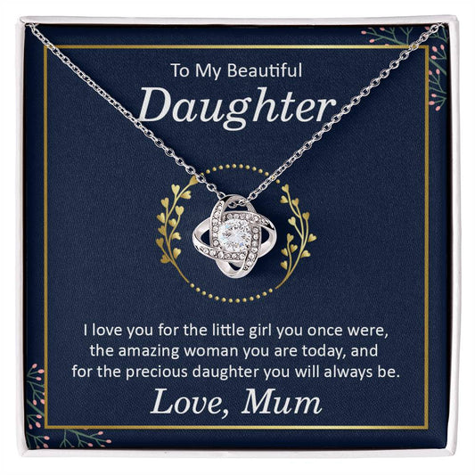 Daughter I Love You Knot Necklace-[Heartfelt Family Gift]