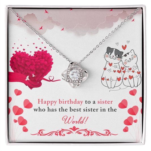Birthday Sister Knot Necklace-[Heartfelt Family Gift]