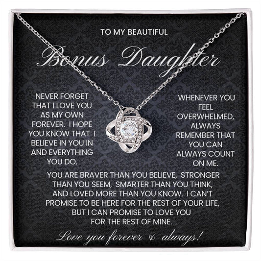 Bonus Daughter Love Knot Necklace Gift