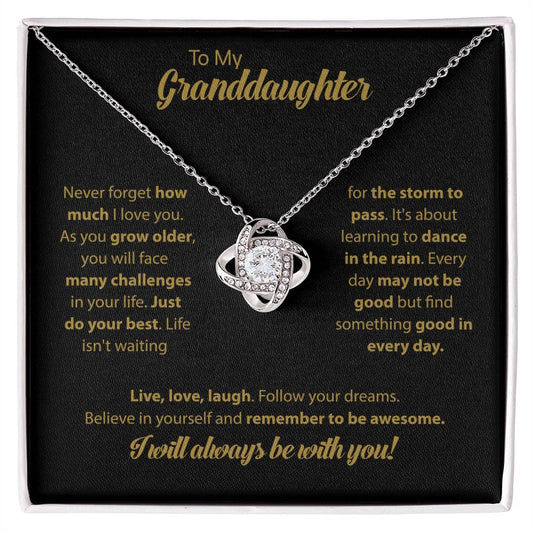 Granddaughter Love Knot Necklace Gift