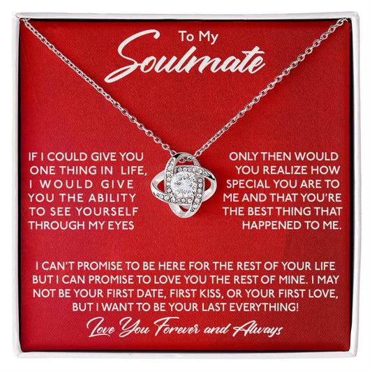 Soulmate Through My Eyes Love Knot Necklace-[Heartfelt Family Gift]