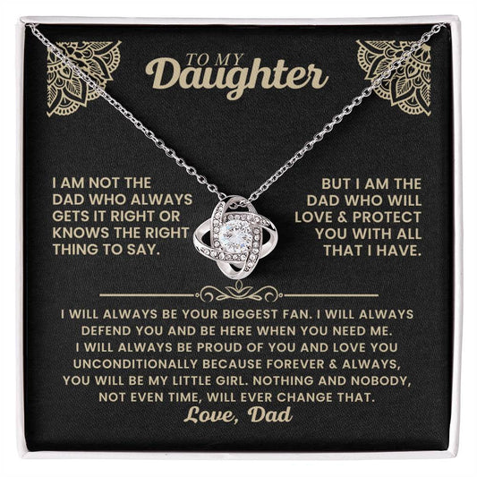 Daughter from Dad Love Knot Necklace
