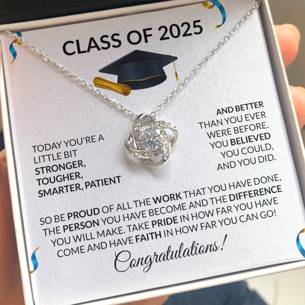 Class of 2025 Graduation Necklace Gift Love Knot-[Heartfelt Family Gift]