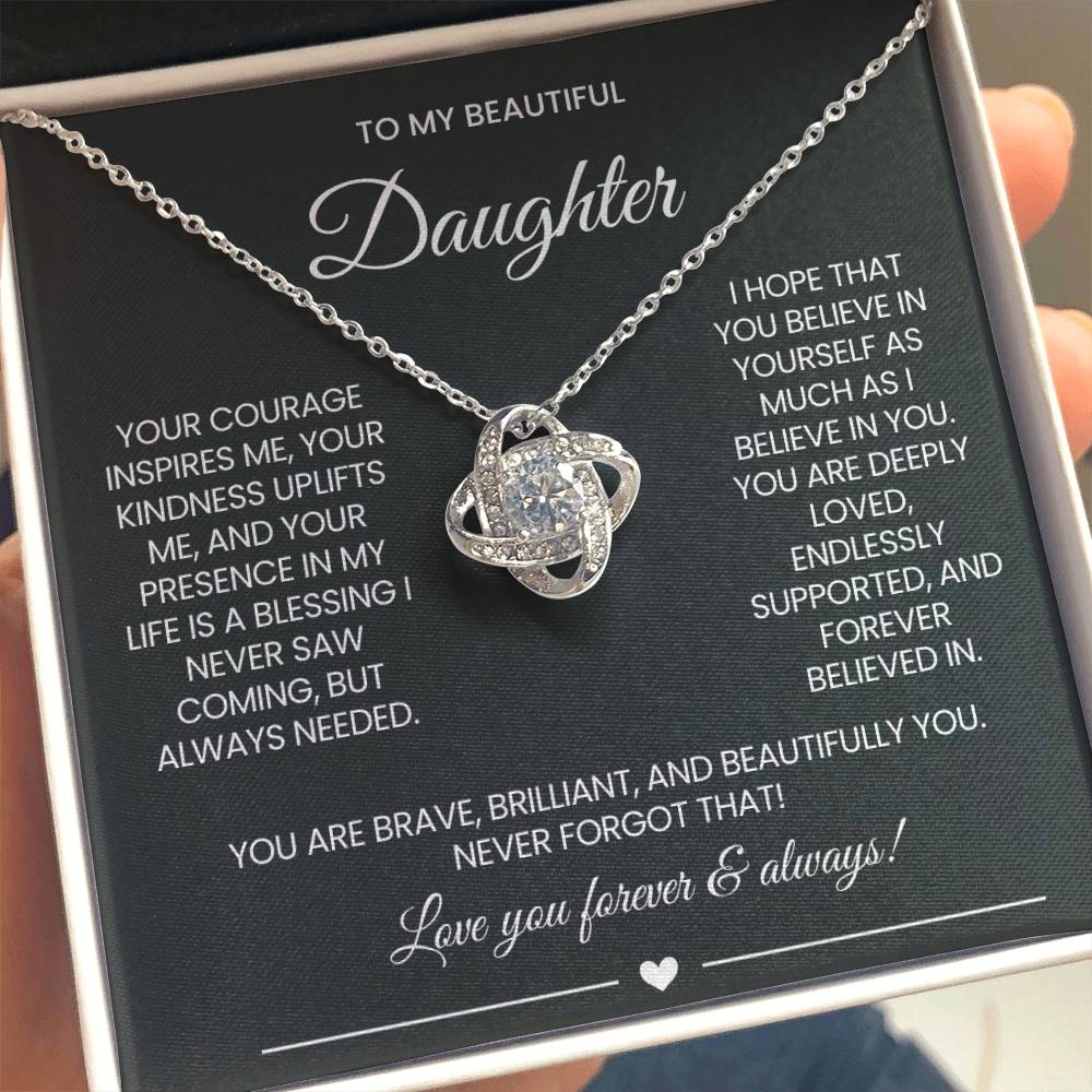 Daughter Love Knot Necklace Gift