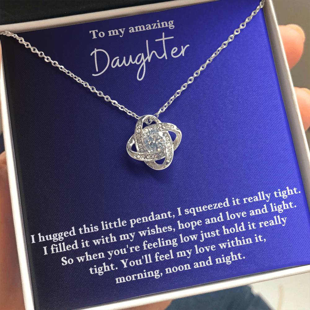 To My Daughter Love Knot Necklace