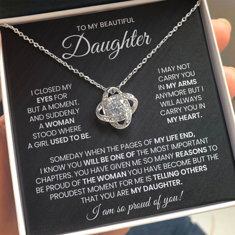 Daughter Love Knot Necklace Gift