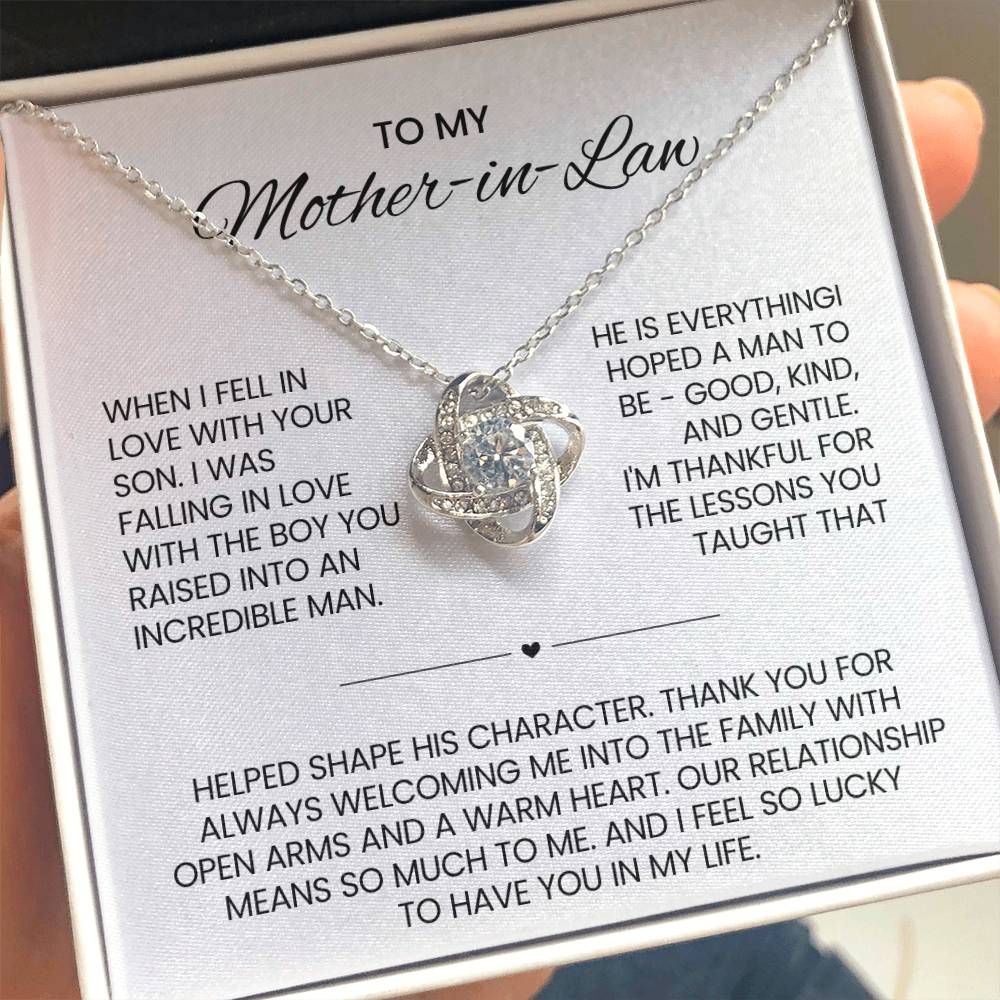 To My Mother in Law Love Knot Necklace