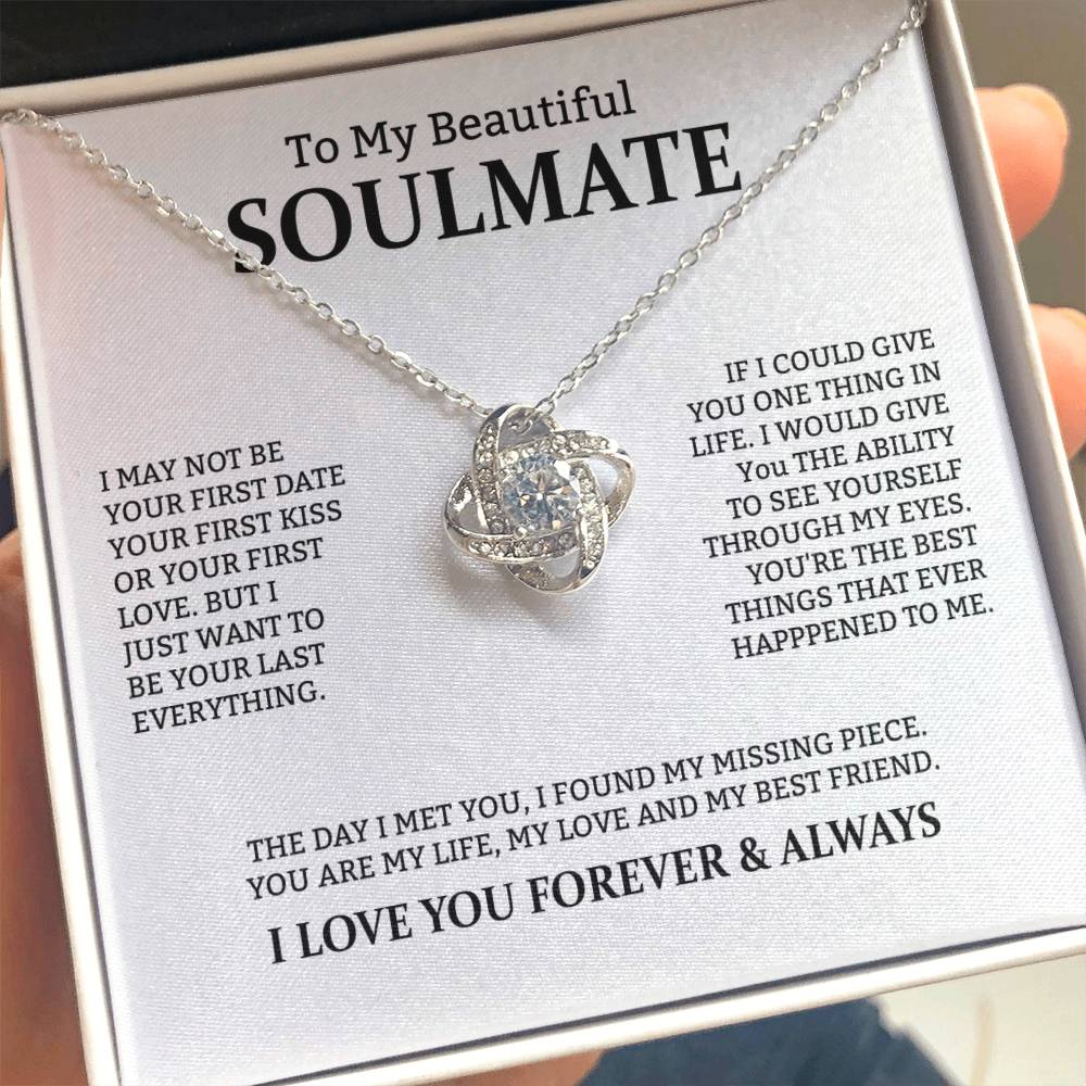 To my Soulmate Love Knot Necklace