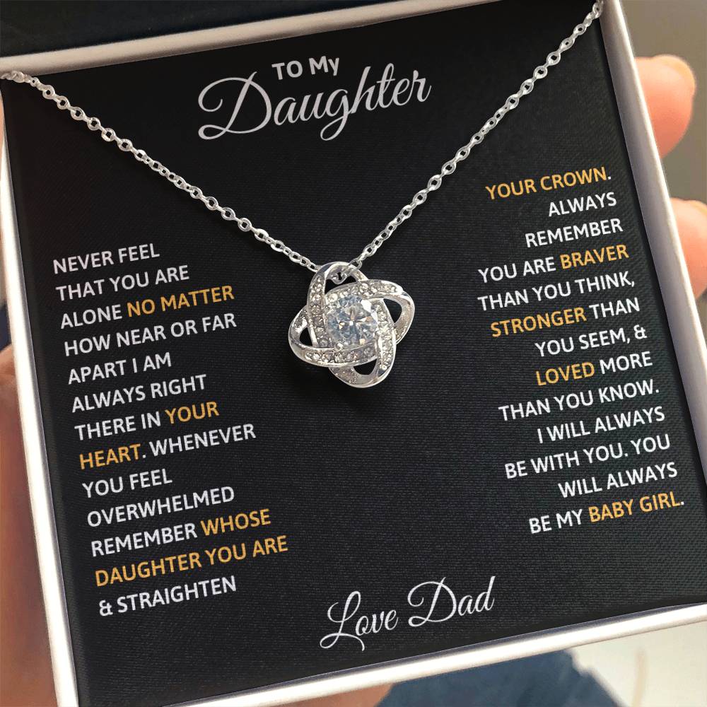 To My Daughter Love Knot Necklace from Dad