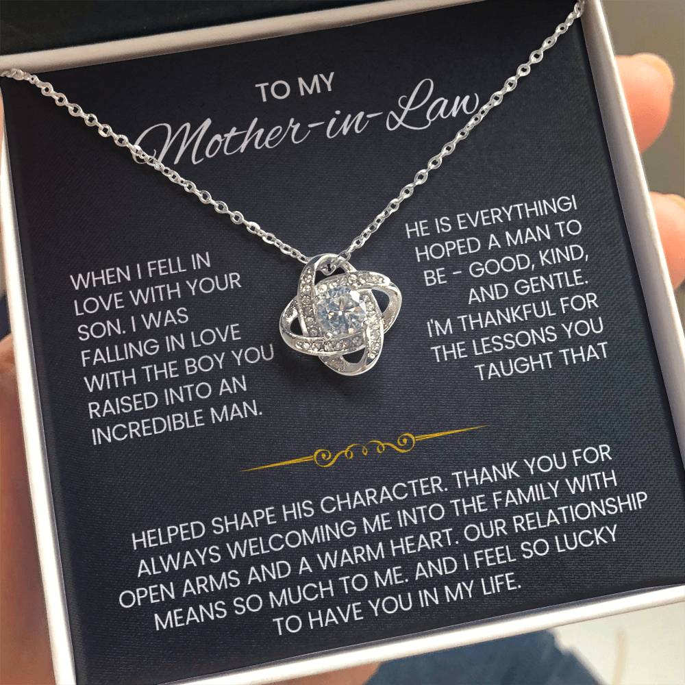 To My Mother in Law Love Knot Necklace