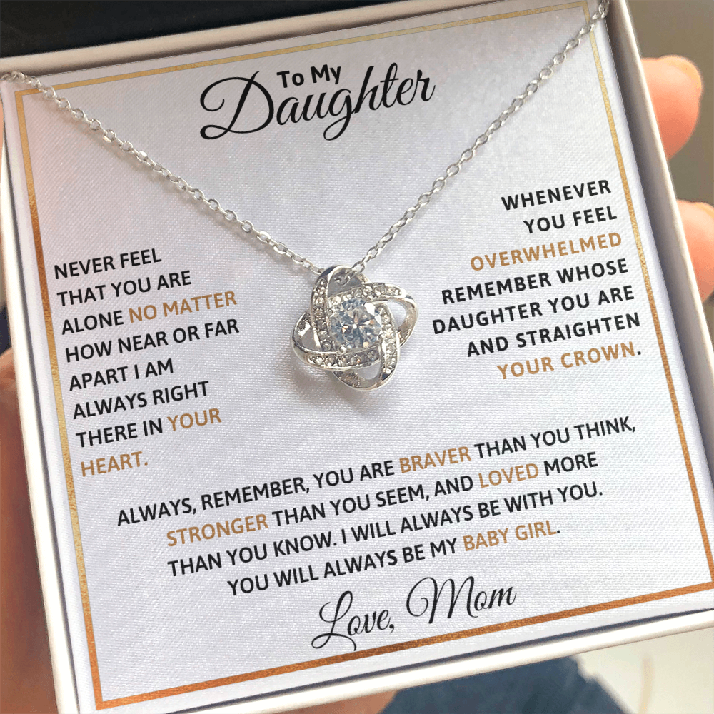To My Daughter Love Knot Necklace