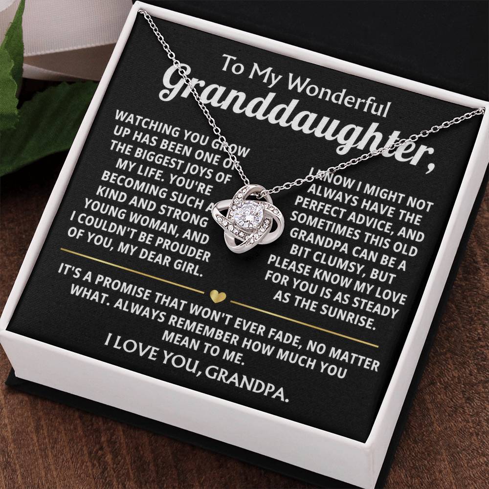 To My Wonderful Granddaughter, My love for you will never fade.