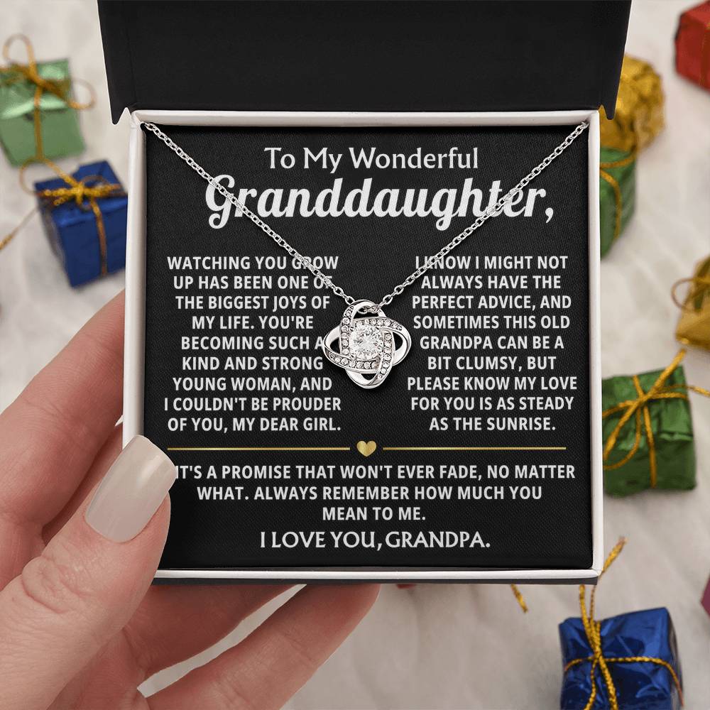 To My Wonderful Granddaughter, My love for you will never fade.