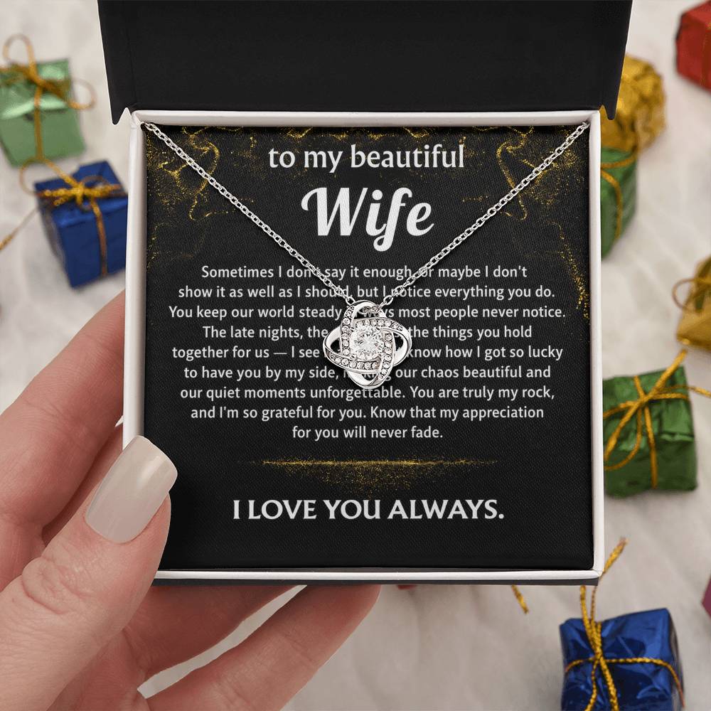 To My Wife, I'm so grateful for my steady rock.
