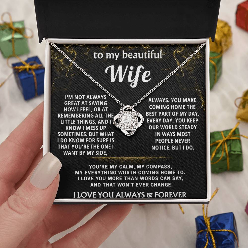 To My Wife Love Knot Necklace