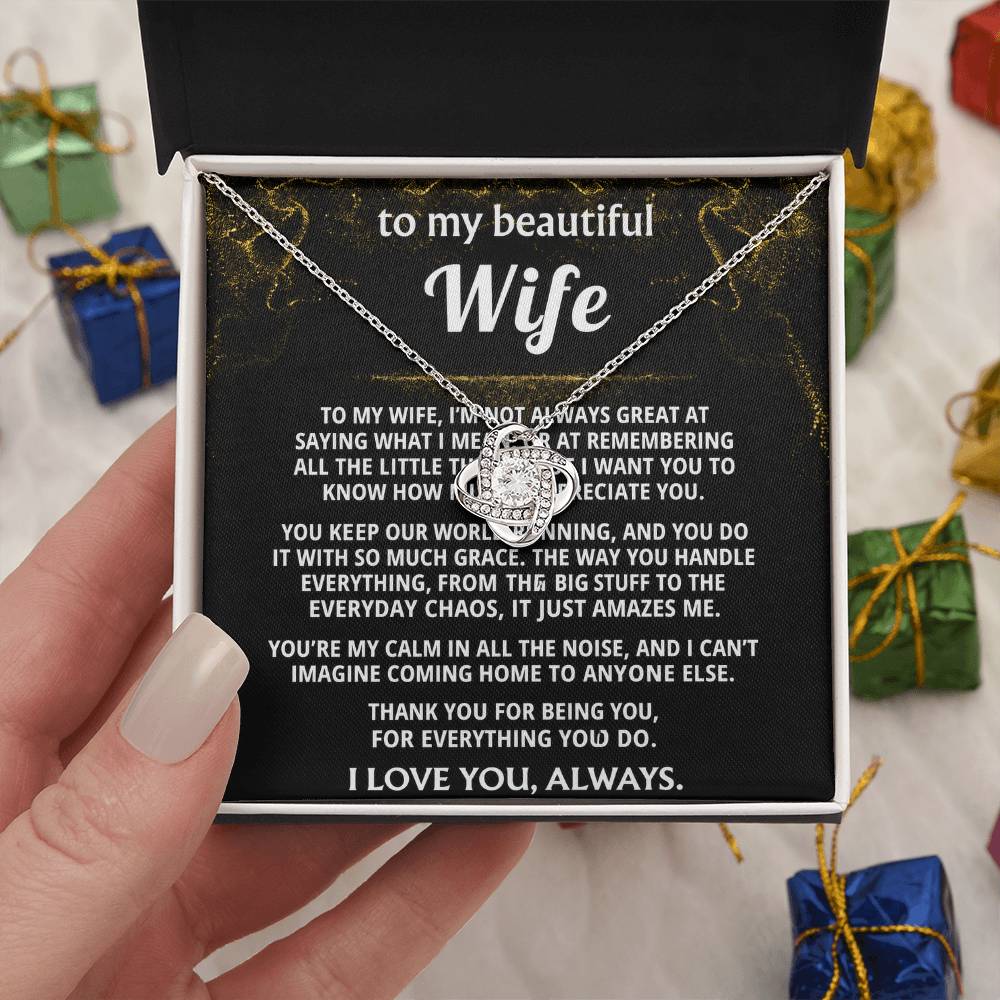 To My Wife, You're my calm in all the noise.