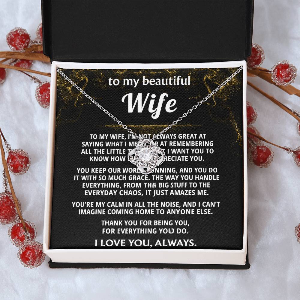 To My Wife, You're my calm in all the noise.