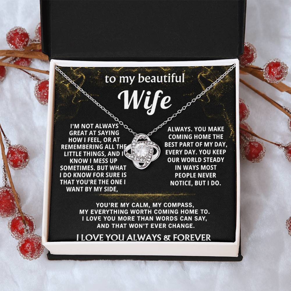 To My Wife Love Knot Necklace
