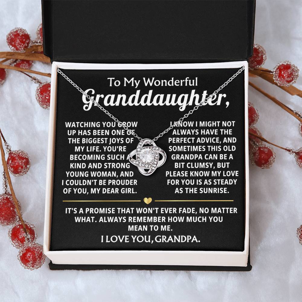 To My Wonderful Granddaughter, My love for you will never fade.