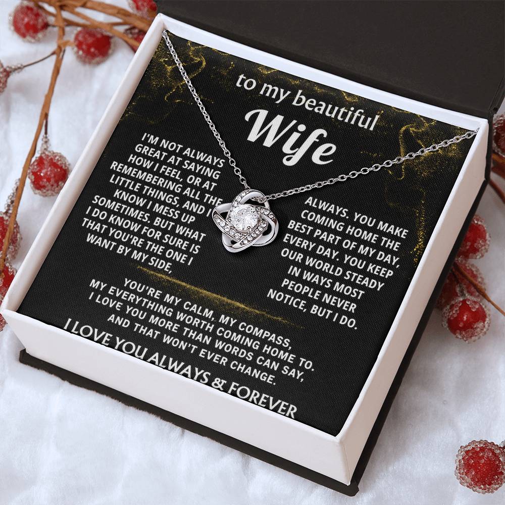 To My Wife Love Knot Necklace