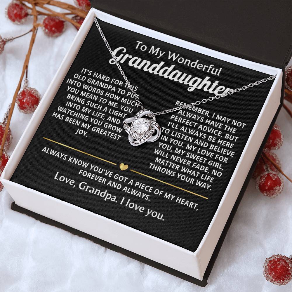 To My Wonderful Granddaughter, You mean the world to this grandpa.