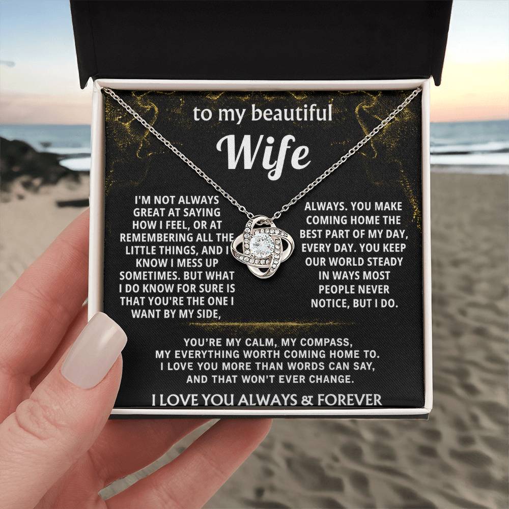 To My Wife Love Knot Necklace