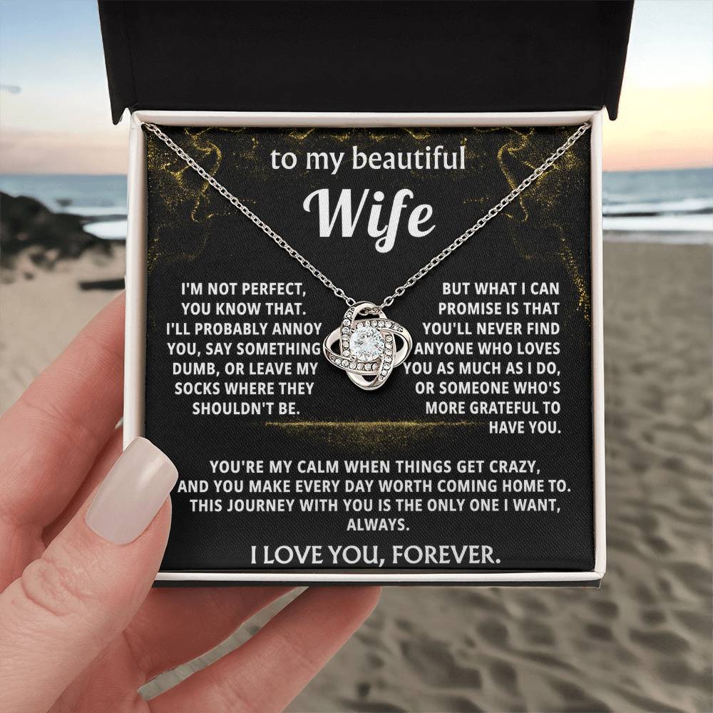 To My Wife Love Knot Necklace Gift