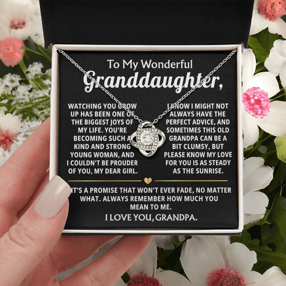 To My Wonderful Granddaughter, My love for you will never fade.