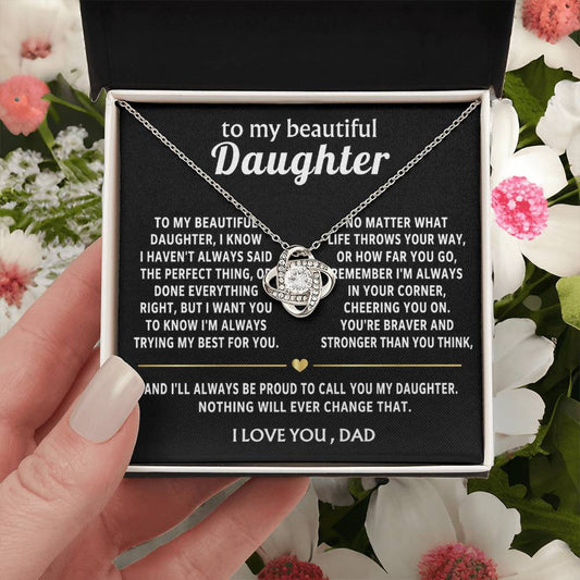 Daughter Knot Necklace - Always In Your Corner