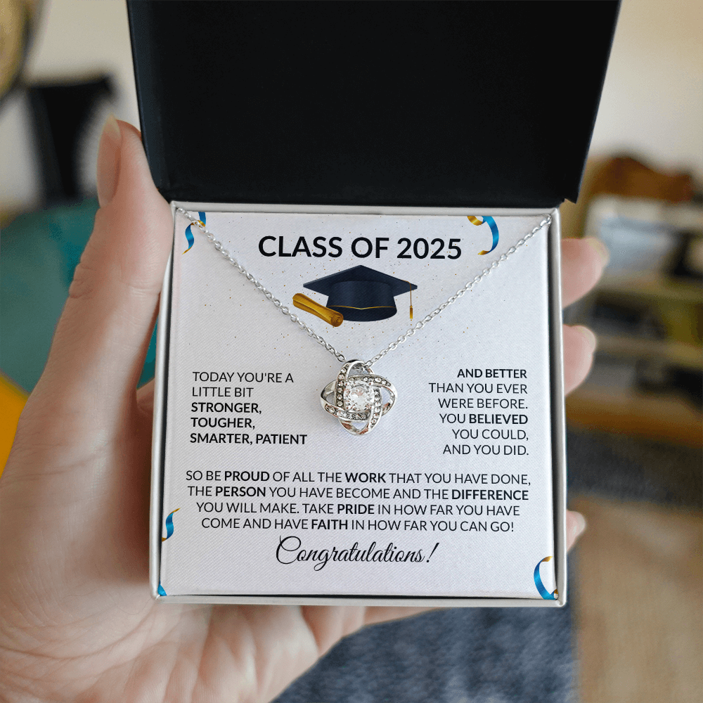 Class of 2025 Graduation Necklace Gift Love Knot-[Heartfelt Family Gift]