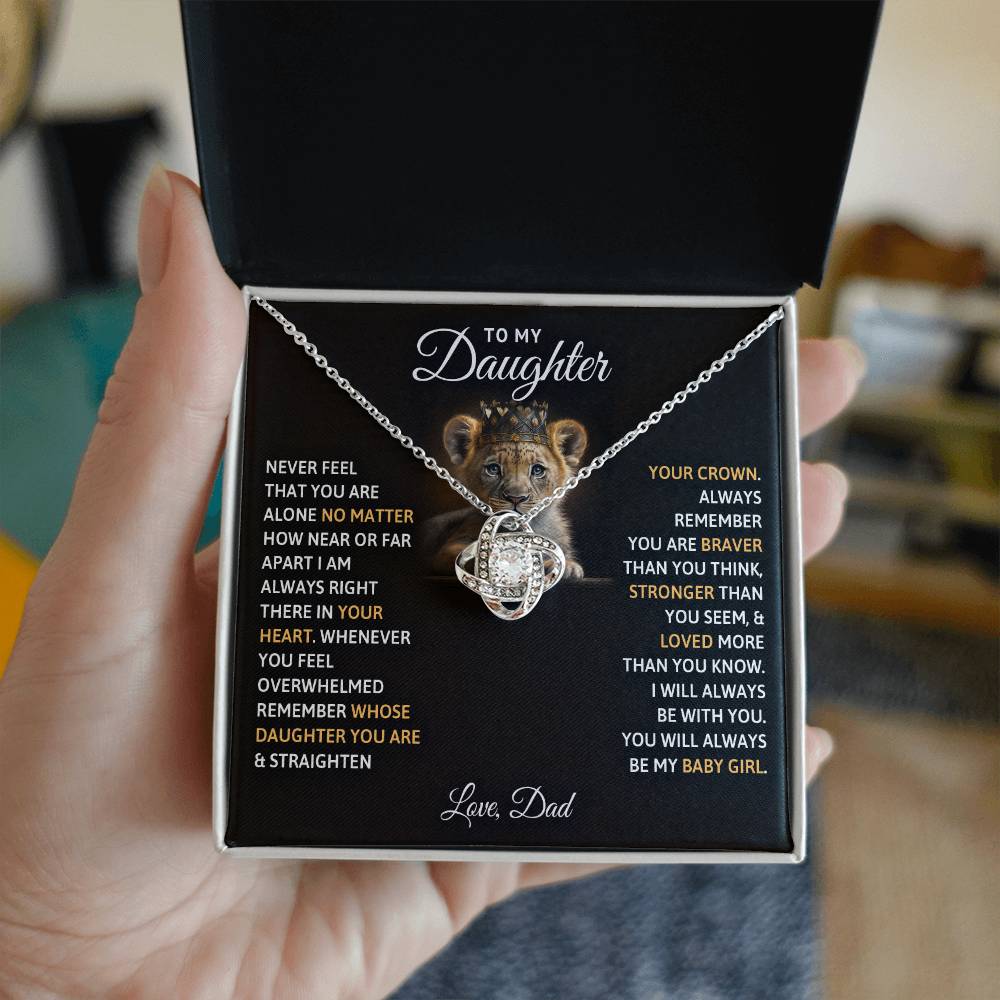 To My Daughter Baby Girl Love Knot Necklace-[Heartfelt Family Gift]