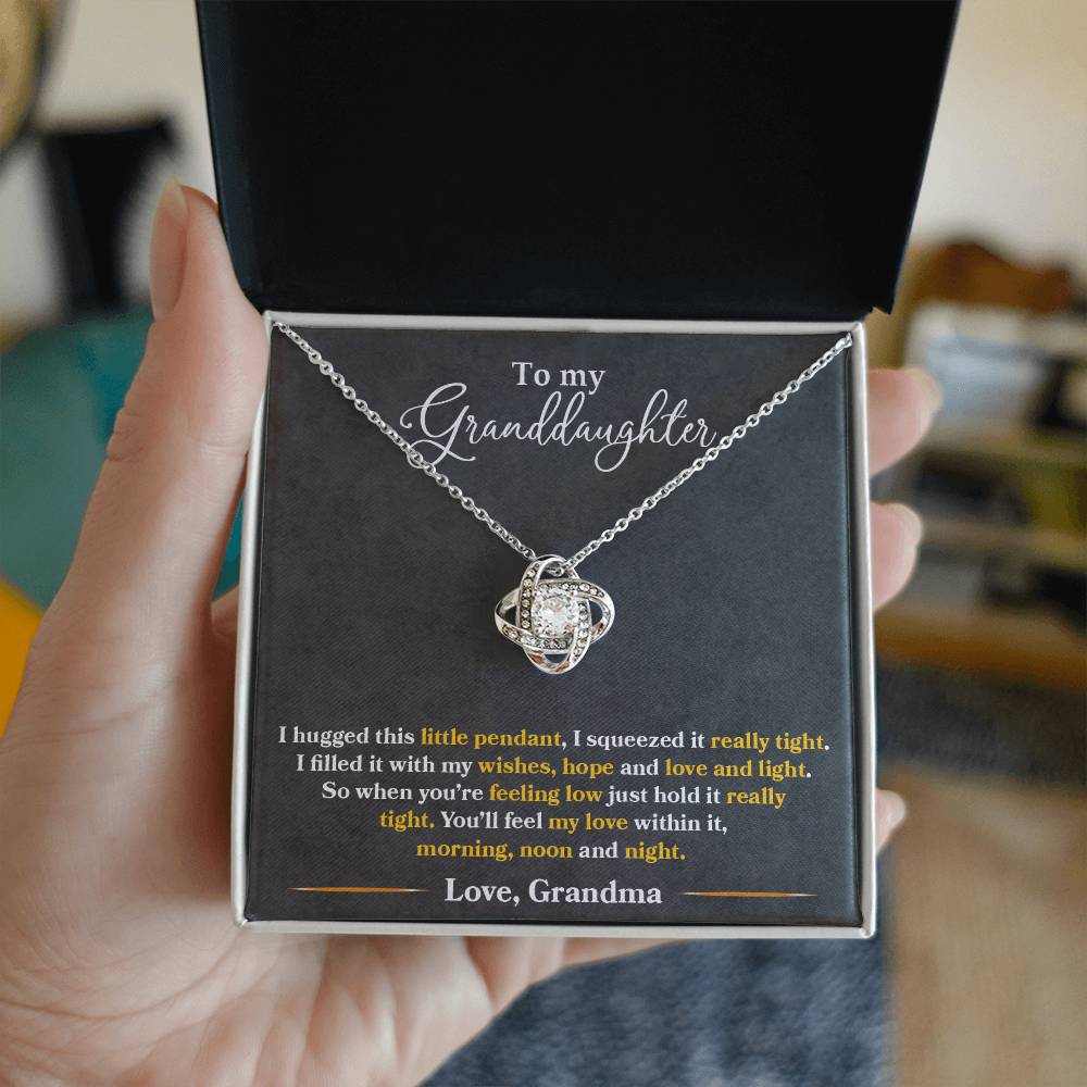 Granddaughter Love and Light Love Knot Necklace-[Heartfelt Family Gift]