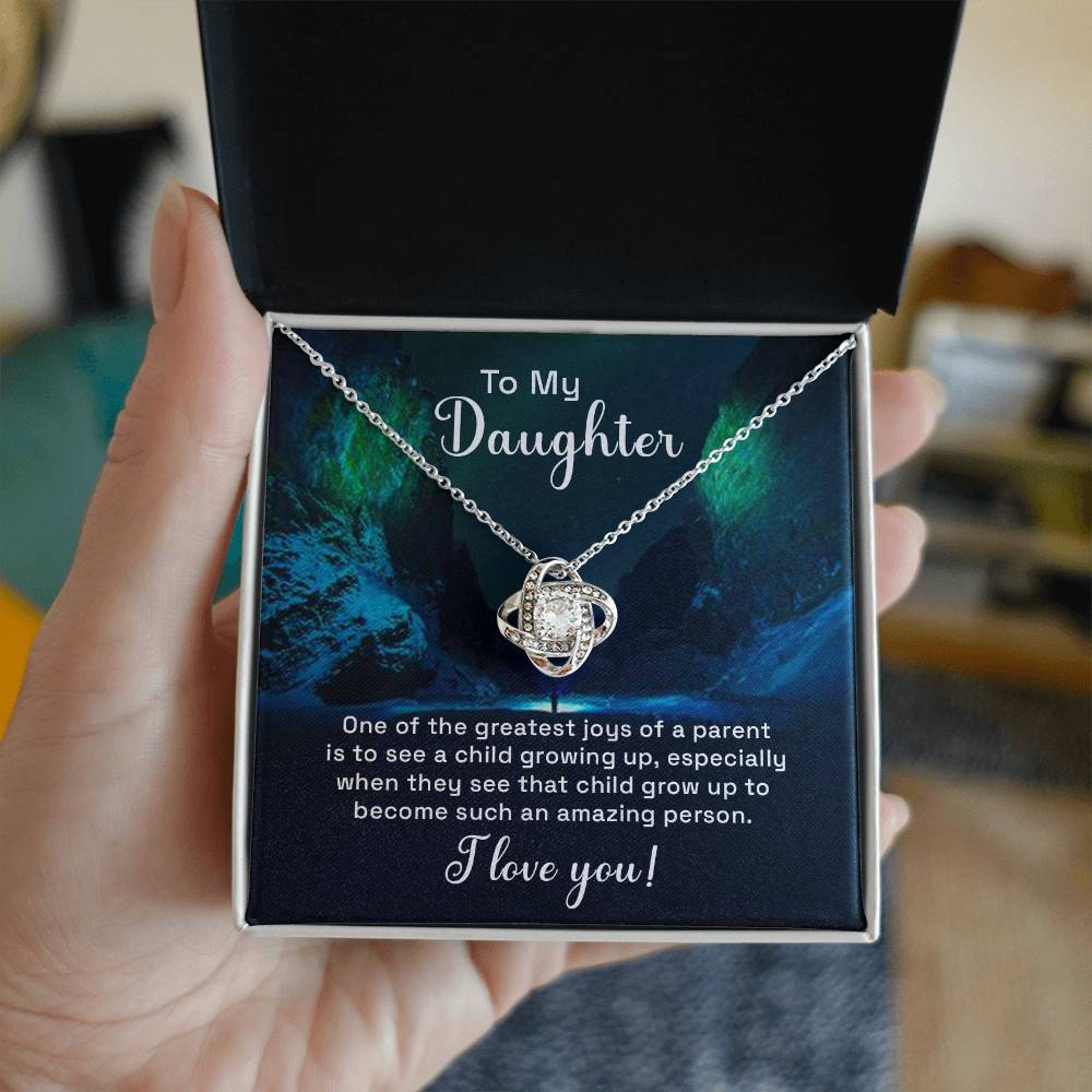 Daughter My Greatest Joy Knot Necklace-[Heartfelt Family Gift]