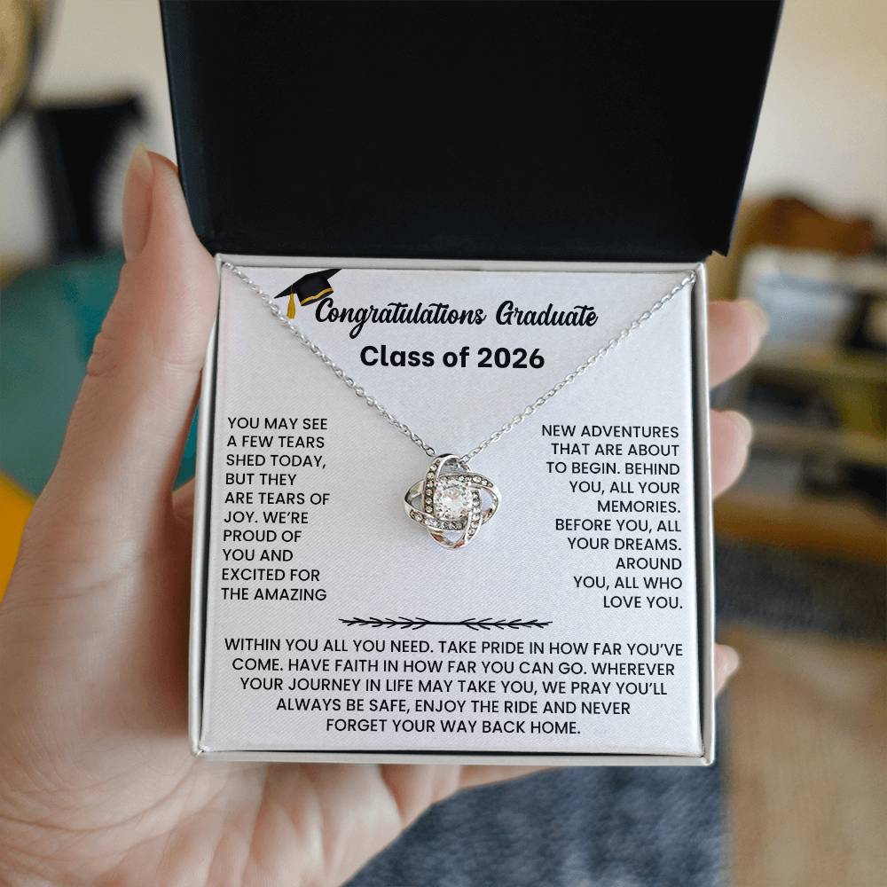Class of 2026 Graduation Necklace Gift - Love Knot