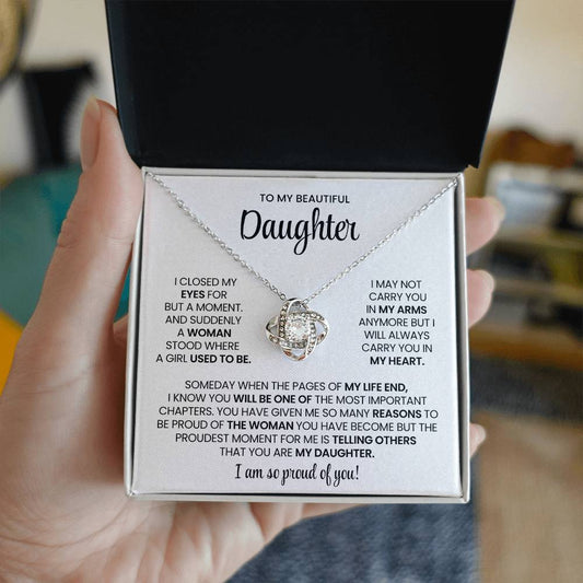 Daughter Love Knot Necklace Gift