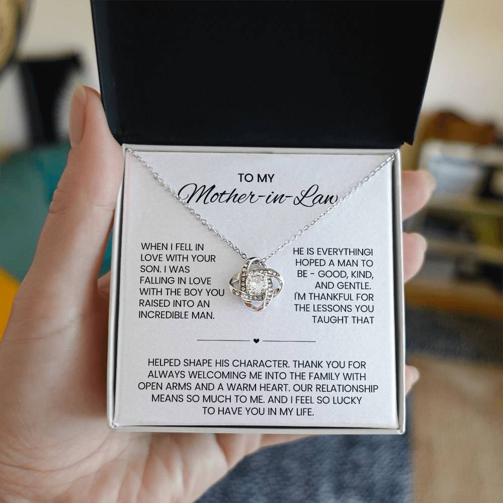 To My Mother in Law Love Knot Necklace