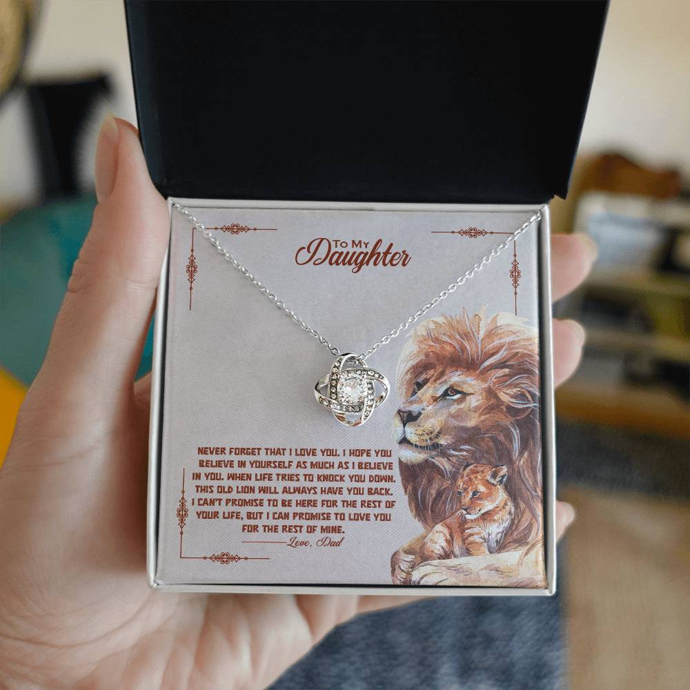 Daughter Always Have Your Back Love Knot Necklace-[Heartfelt Family Gift]