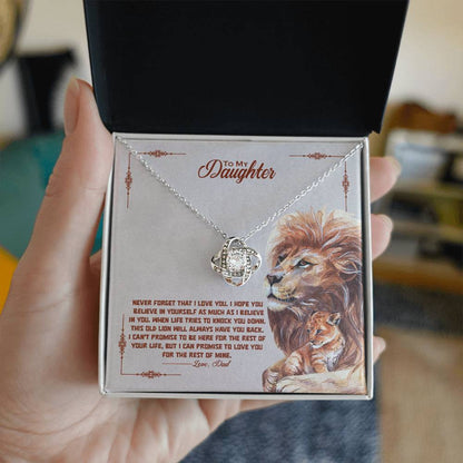 Daughter Always Have Your Back Love Knot Necklace-[Heartfelt Family Gift]
