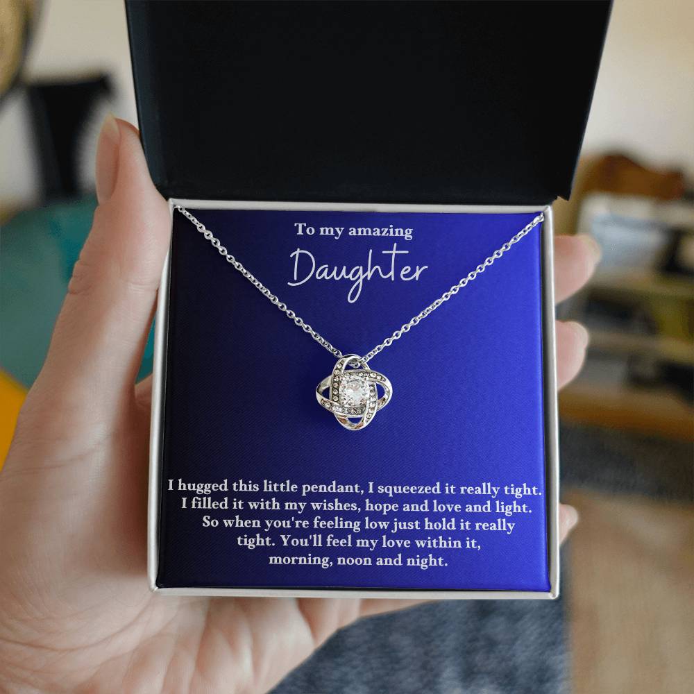 To My Daughter Love Knot Necklace