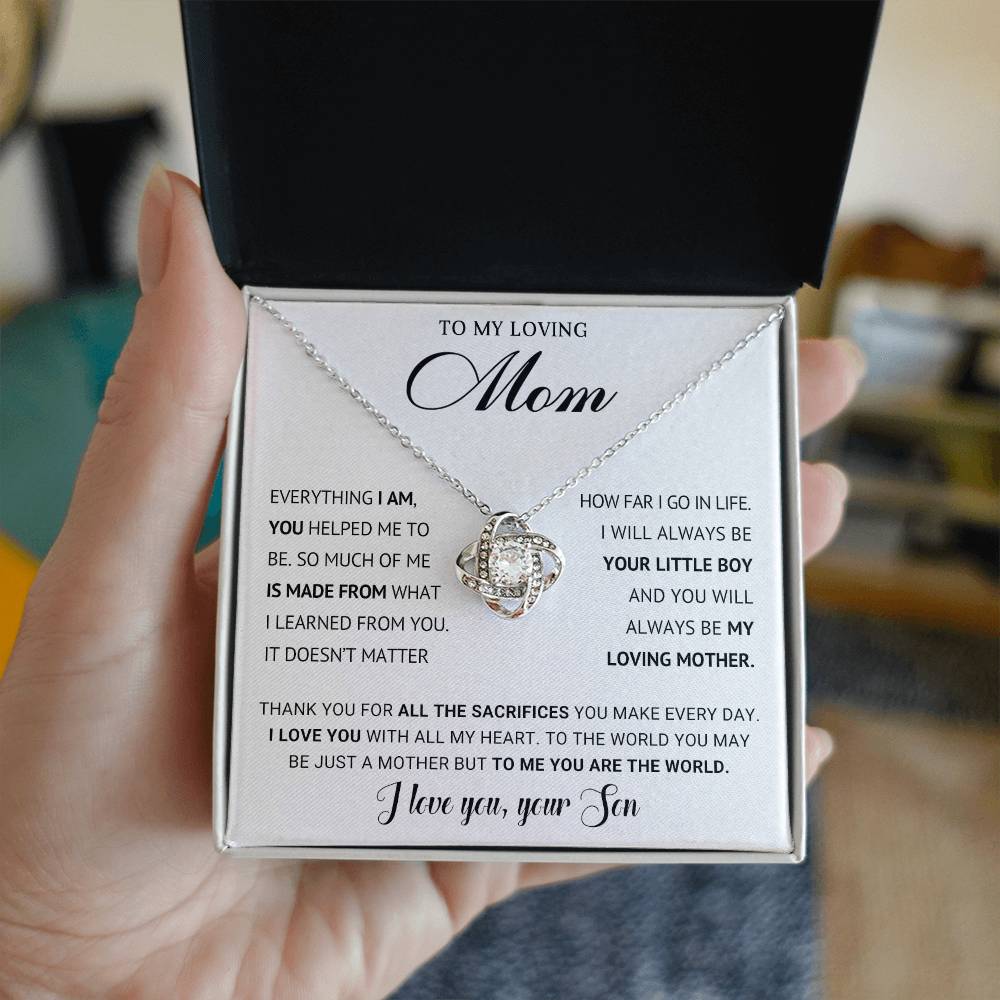 To My Loving Mom Knot Necklace Gift from Son
