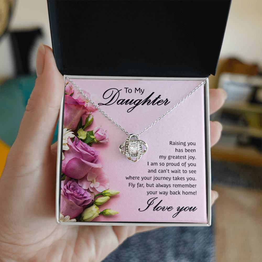 Daughter Greatest Joy Knot Necklace-[Heartfelt Family Gift]
