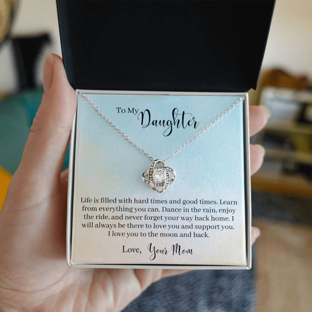 To My Daughter - Learn From Everything- Knot Necklace-[Heartfelt Family Gift]