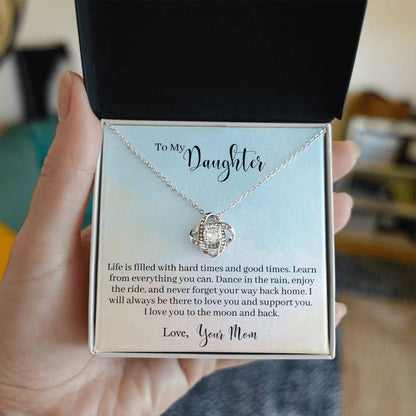 To My Daughter - Learn From Everything- Knot Necklace-[Heartfelt Family Gift]